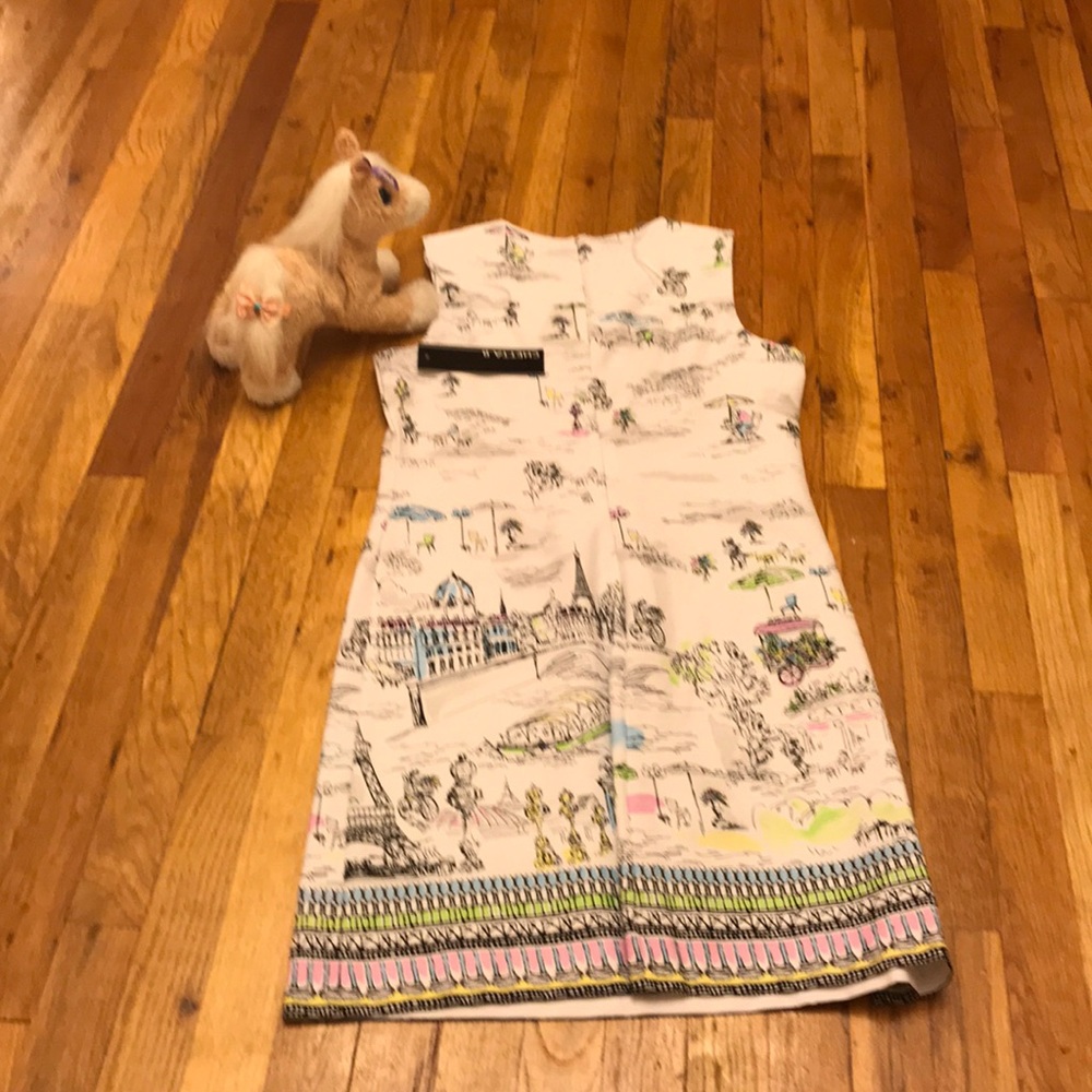 Chetta b dress 👗 cotton sleeveless ivory/lilypad - Picture 2 of 8